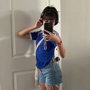 Blue high waisted jorts